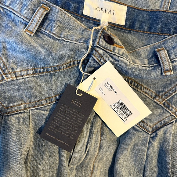 THE GREAT. The Field Denim Skirt in Misty Wash - Picture 7 of 7